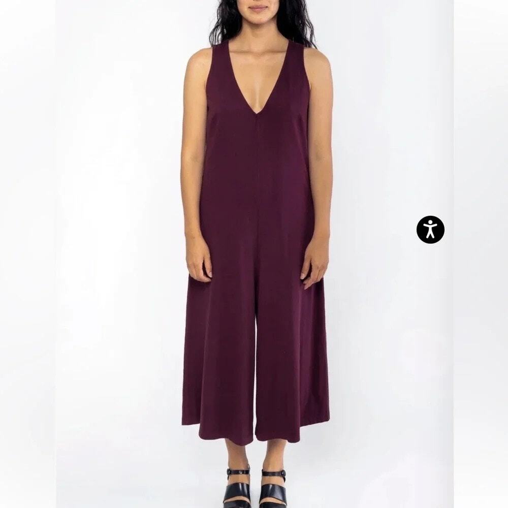 Los Angeles Apparel 14307GD - Sleeveless Heavy Jersey Jumpsuit – Port - M/L
